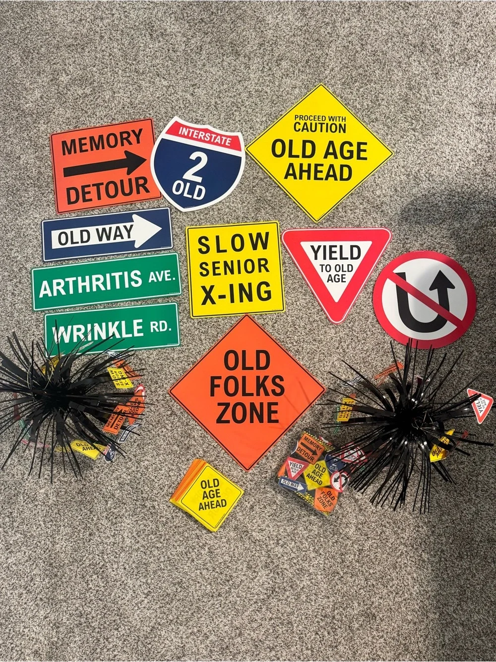 'Old Folks Zone' Party Sign & Decor Set